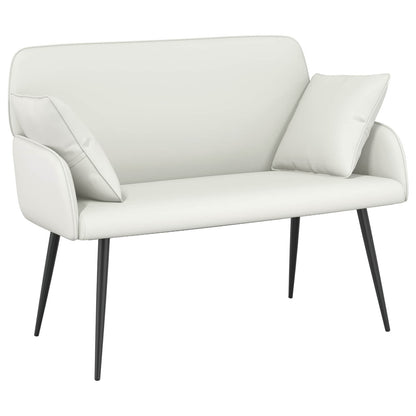 Divano a 2 posti con gambe in metallo 2 posto Bianco Similpelle | homemem39