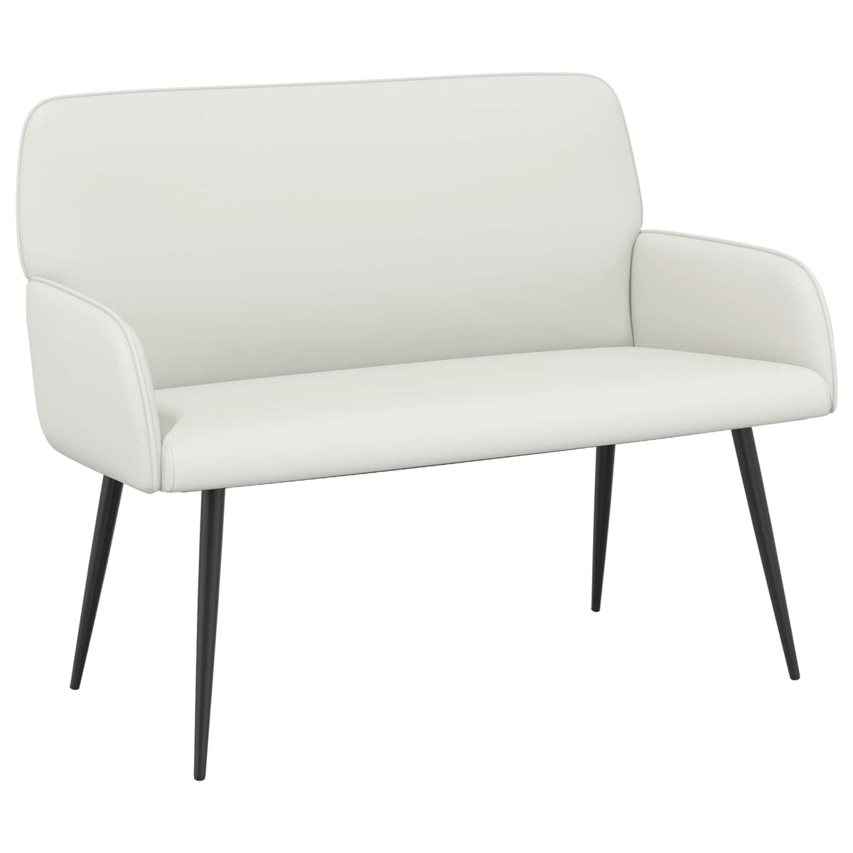 Divano a 2 posti con gambe in metallo 2 posto Bianco Similpelle | homemem39