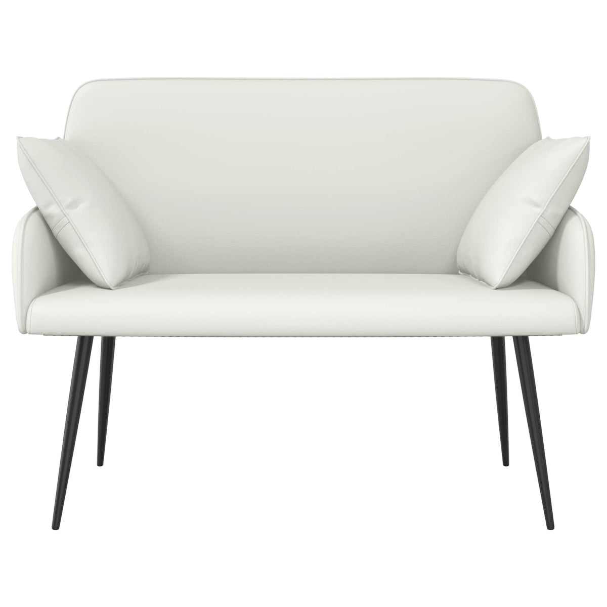 Divano a 2 posti con gambe in metallo 2 posto Bianco Similpelle | homemem39
