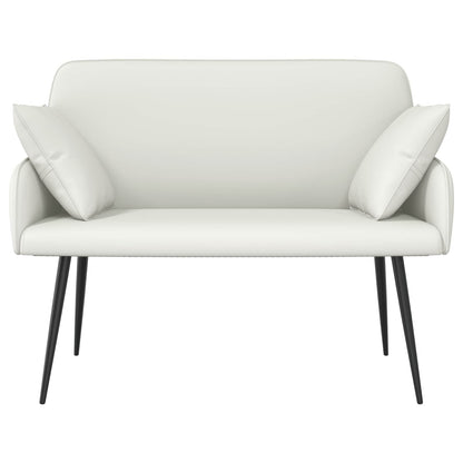 Divano a 2 posti con gambe in metallo 2 posto Bianco Similpelle | homemem39