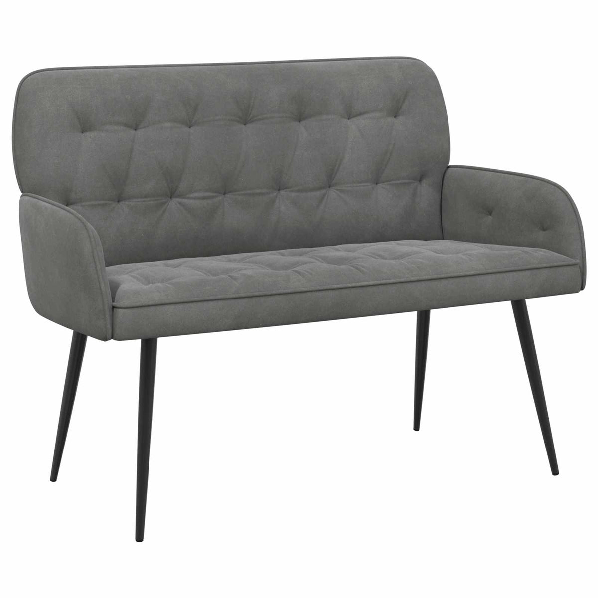 Divano a 2 posti con gambe in metallo 2 posto Grigio Scuro | homemem39