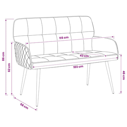 Divano a 2 posti con gambe in metallo 2 posto Turchese Velluto | homemem39