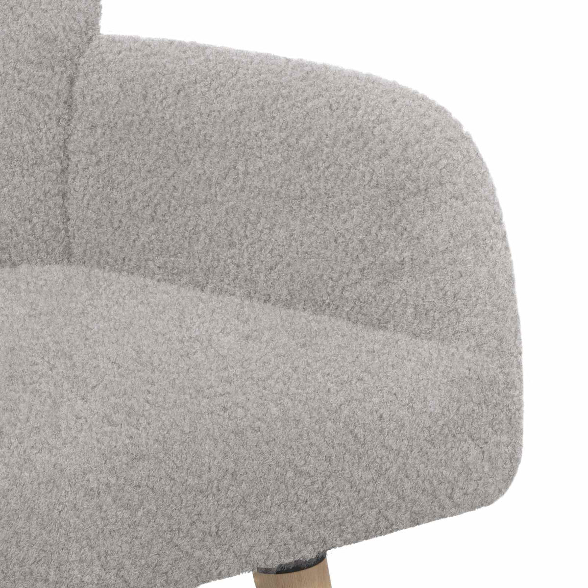 Divano a 2 Posti con Gambe in Legno Massello Grigio Chiaro