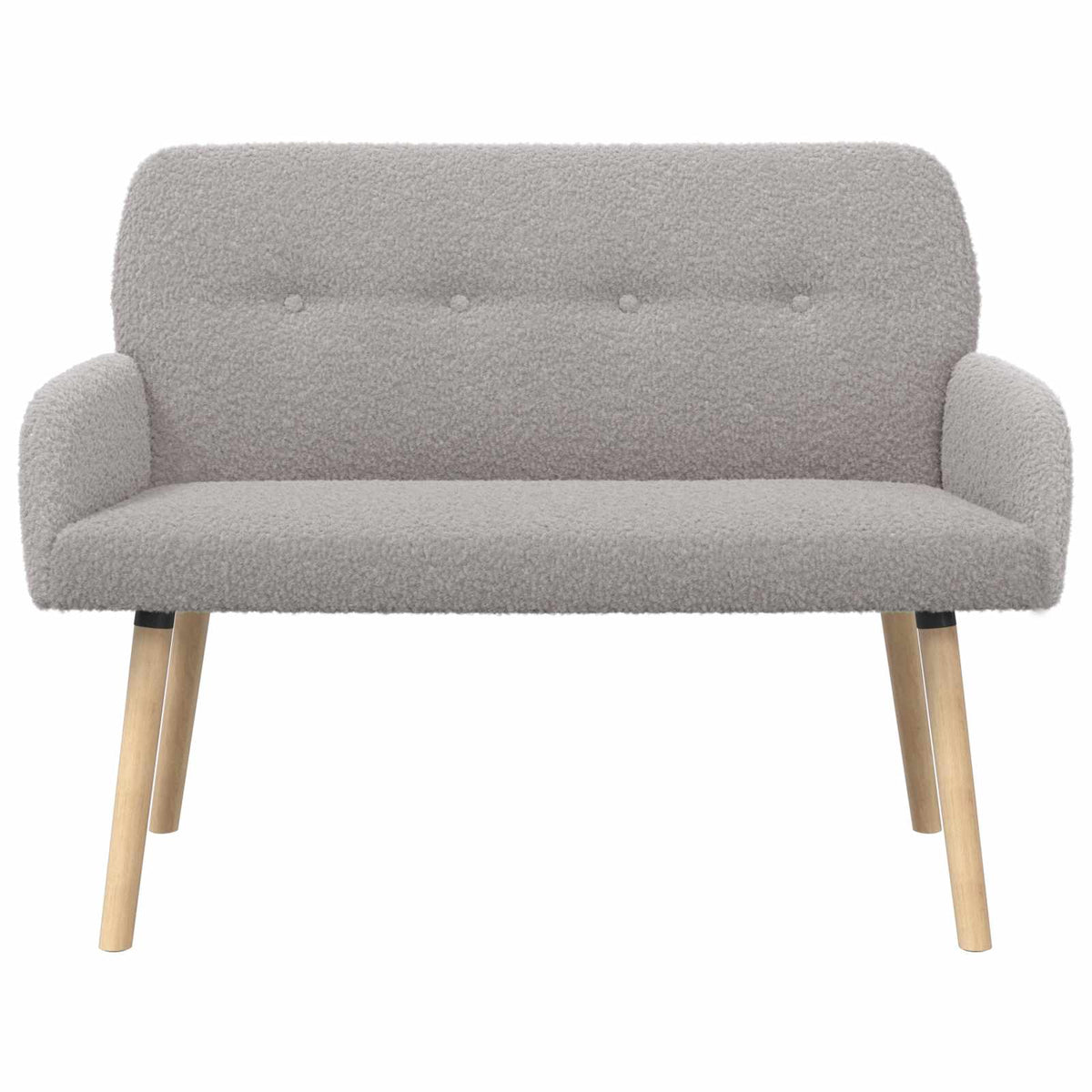 Divano a 2 Posti con Gambe in Legno Massello Grigio Chiaro