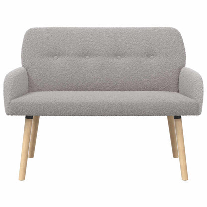 Divano a 2 Posti con Gambe in Legno Massello Grigio Chiaro