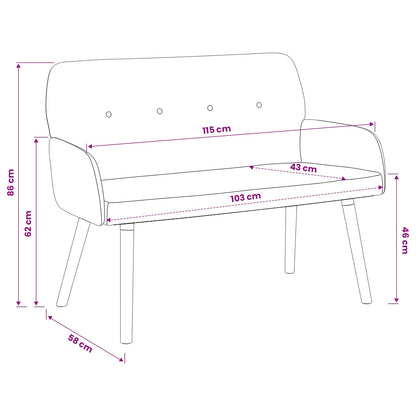 Divano a 2 Posti con Gambe in Legno Massello Grigio Chiaro | homemem39