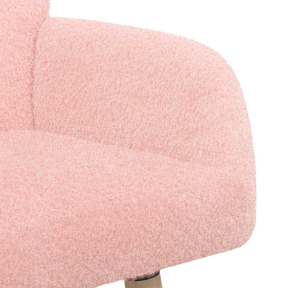 Divano a 2 Posti con Gambe in Legno Massello Rosa Bouclé | homemem39