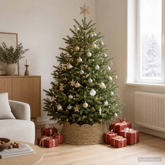 Collare per Albero di Natale Rotondo Naturale Diam. 60 x 22 cm
