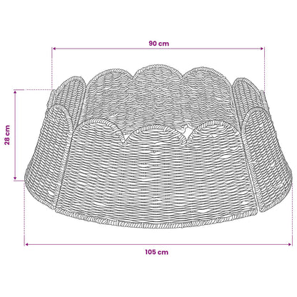 Collare per Albero di Natale Rotondo Naturale Ø 105 x 28 cm | homemem39