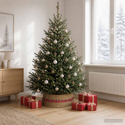Collare per Albero di Natale Rotondo Naturale Diam. 75 x 25 cm