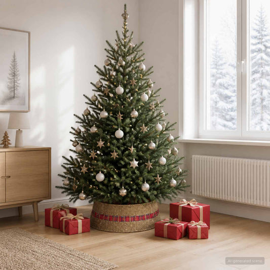 Collare per Albero di Natale Rotondo Naturale Diam. 75 x 25 cm