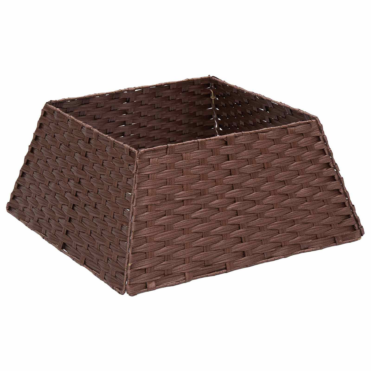 Collare per Albero di Natale Quadrato Marrone Scuro polyrattan