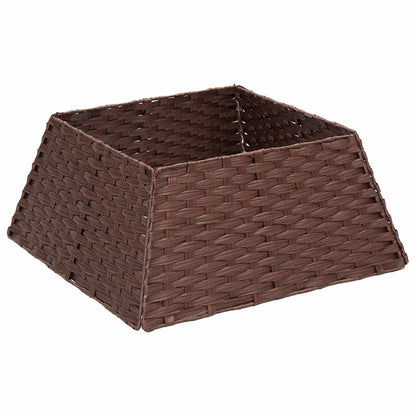 Collare per Albero di Natale Quadrato Marrone Scuro polyrattan