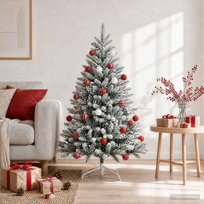 Set di Palline di Natale 30 pz Rosso e Bianco Ø 6 cm Plastica