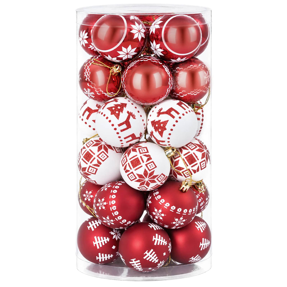 Set di Palline di Natale 30 pz e Ø 6 cm Plastica
