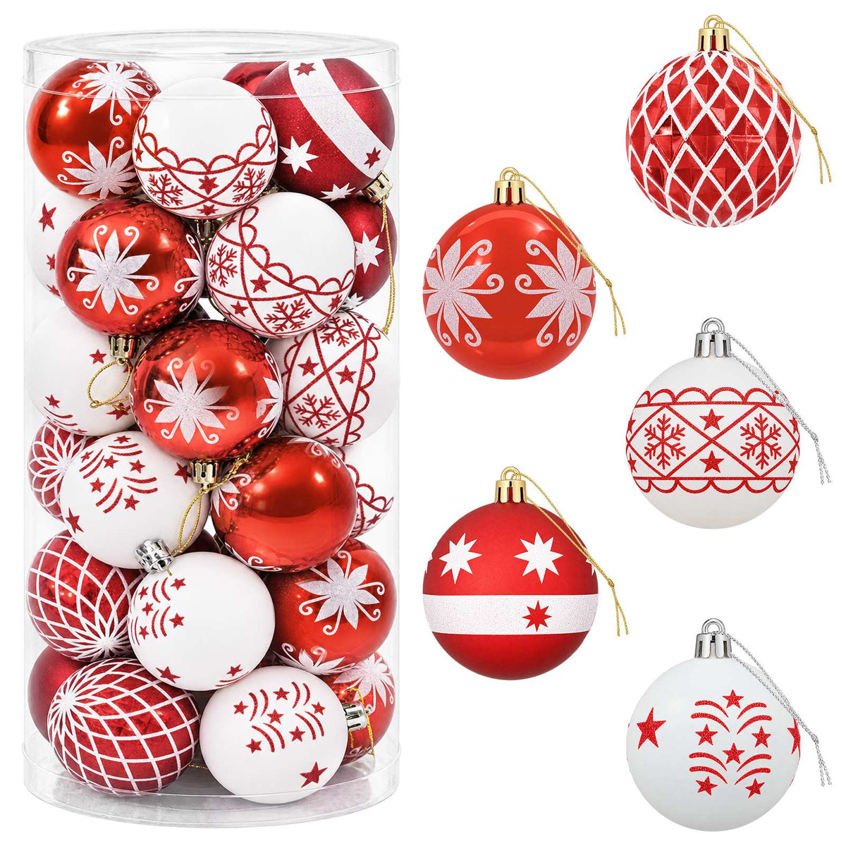 Set di Palline di Natale 30 pz e Ø 6 cm Plastica