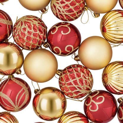 Set di Palline di Natale 30 pz Oro e Rosso Ø 6 cm Plastica | homemem39
