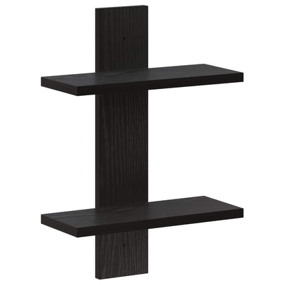 Scaffale da parete Rovere Nero 30 x 13,5 x 43 cm