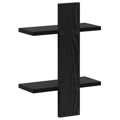 Scaffale da parete Rovere Nero 30 x 13,5 x 43 cm