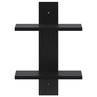Scaffale da parete Rovere Nero 30 x 13,5 x 43 cm