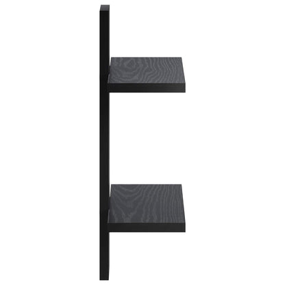 Scaffale da parete Rovere Nero 30 x 13,5 x 43 cm