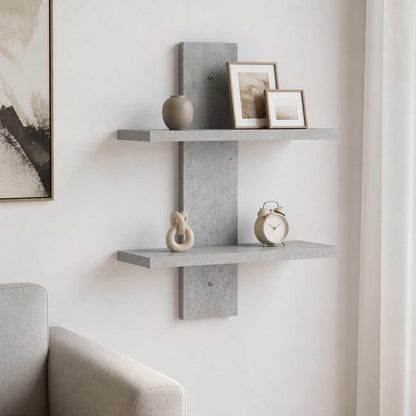 Scaffale da parete Grigio Cemento 30 x 13,5 x 43 cm