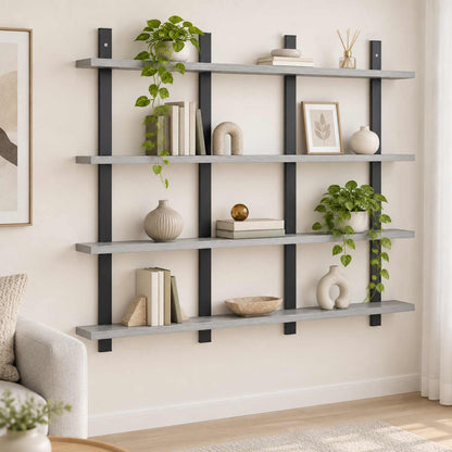 Scaffale da parete Sonoma grigio 102 x 13.5 x 80 cm