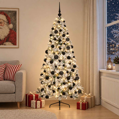 Albero di Natale artificiale con palline 240 cm 300 LED
