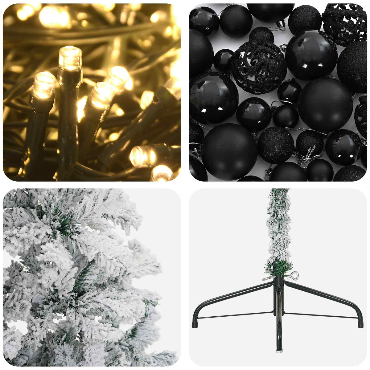 Albero di Natale artificiale con palline 240 cm 300 LED | homemem39