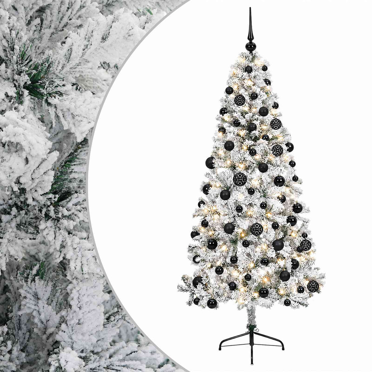 Albero di Natale artificiale con palline 240 cm 300 LED