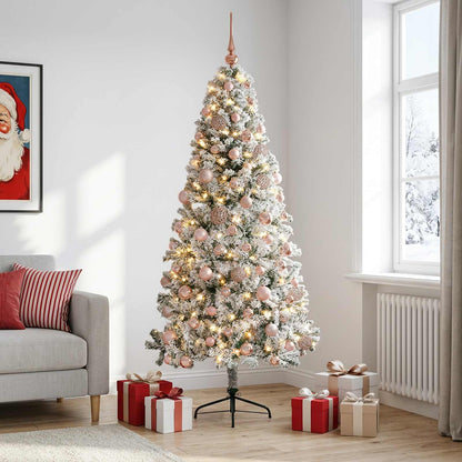 Albero di Natale artificiale con palline 210 cm 300 LED