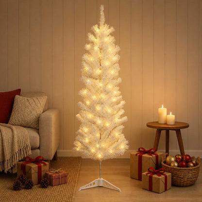 Albero di Natale Artificiale Sottile 150 cm 150 LED