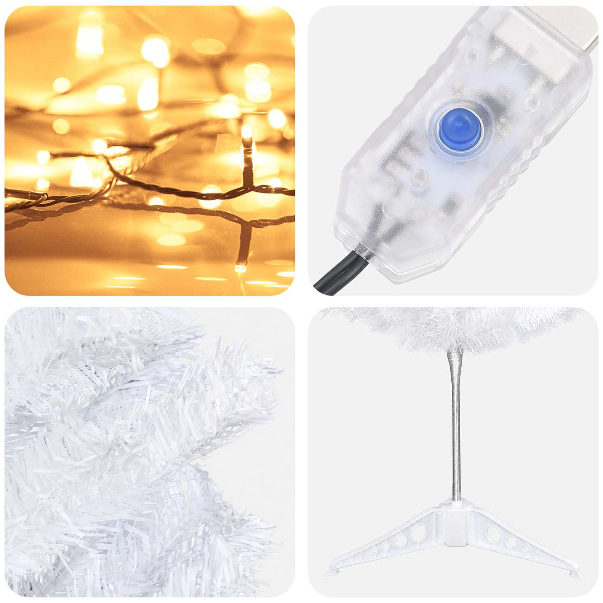 Albero di Natale Artificiale Sottile 150 cm 150 LED