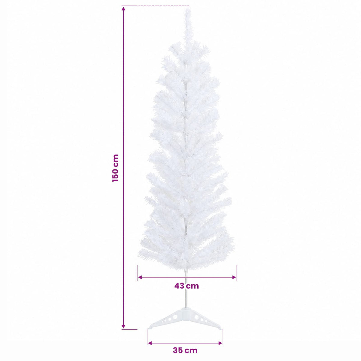 Albero di Natale Artificiale Sottile 150 cm 150 LED | homemem39