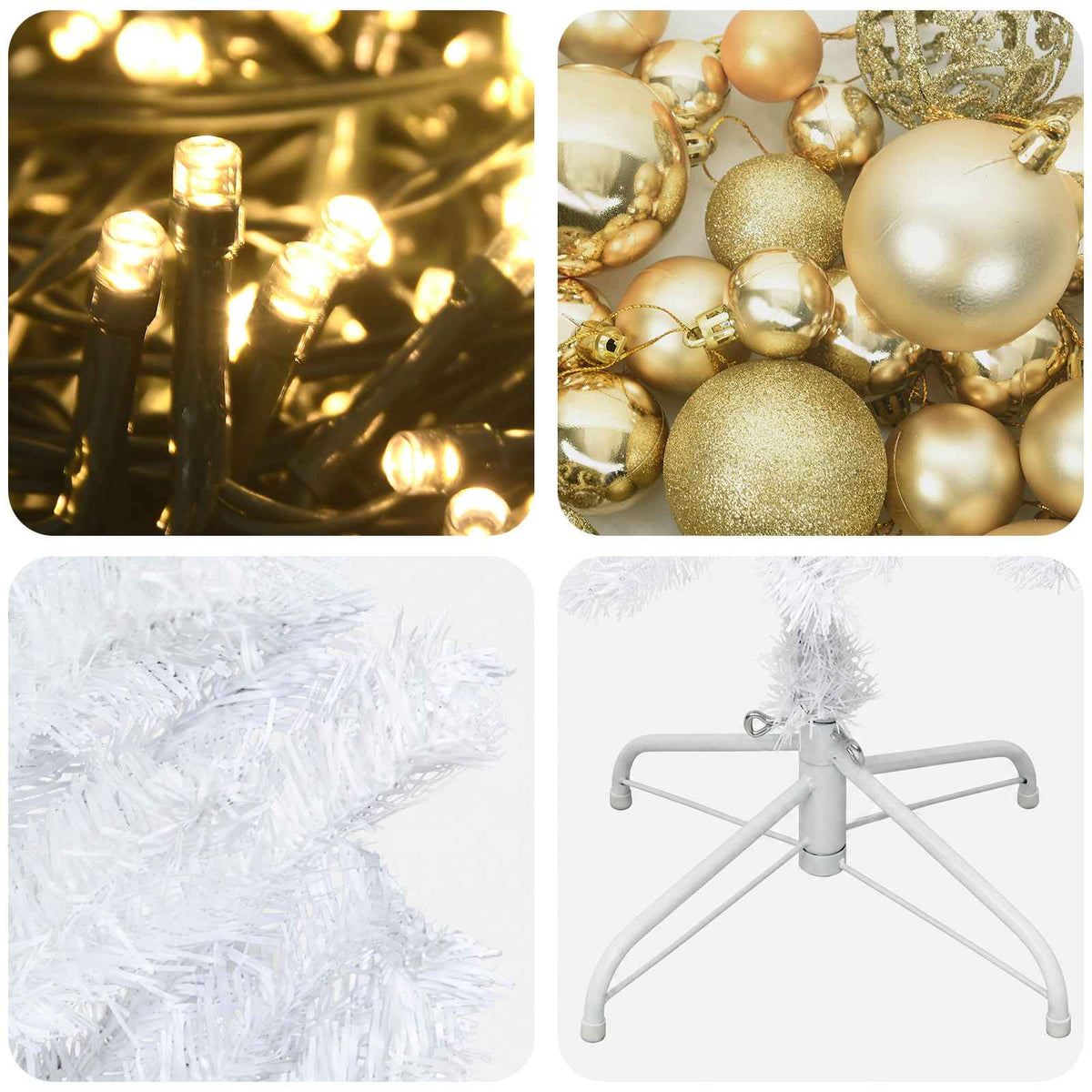 Albero di Natale Artificiale Slim con Palline 180 cm 300 LED | homemem39