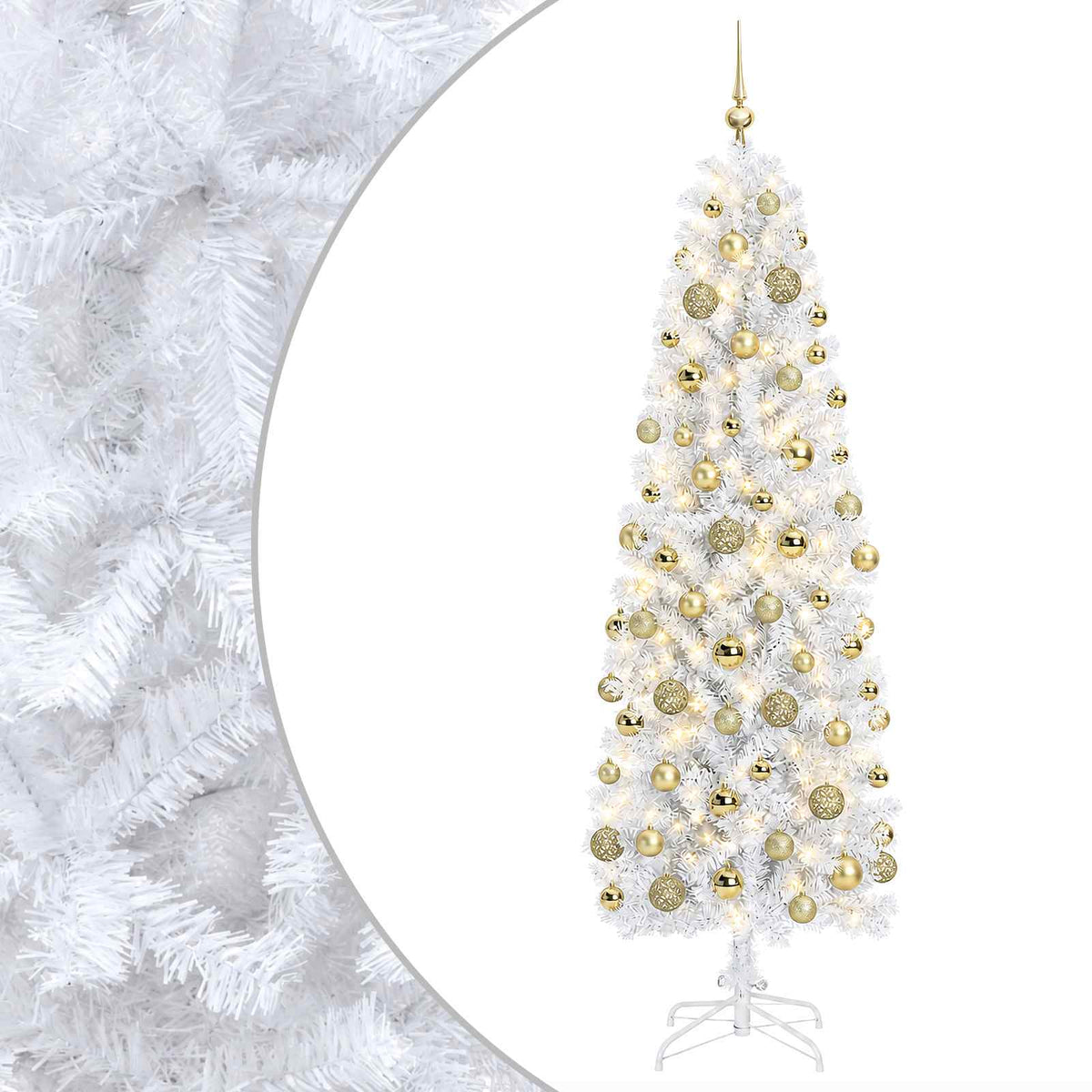 Albero di Natale Artificiale Slim con Palline 240 cm 300 LED | homemem39