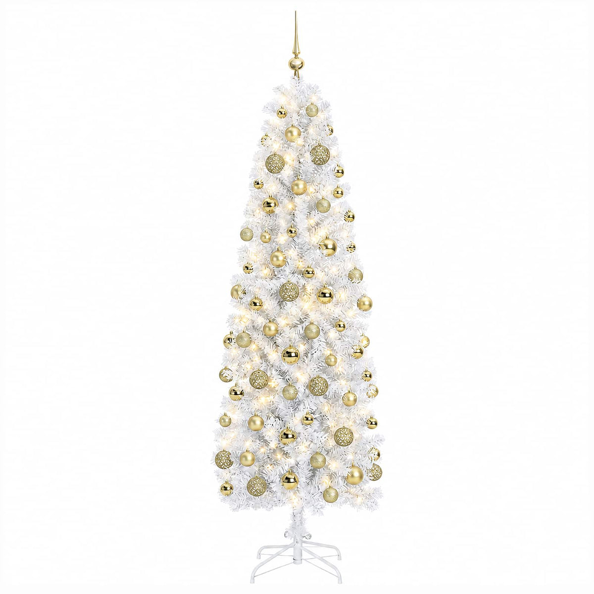 Albero di Natale Artificiale Slim con Palline 240 cm 300 LED | homemem39