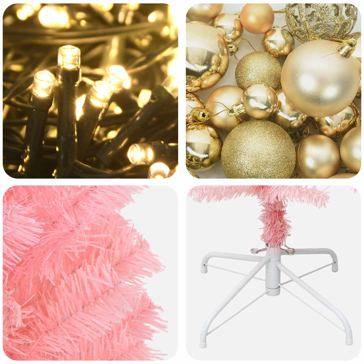 Albero di Natale Artificiale Slim con Palline 180 cm 300 LED