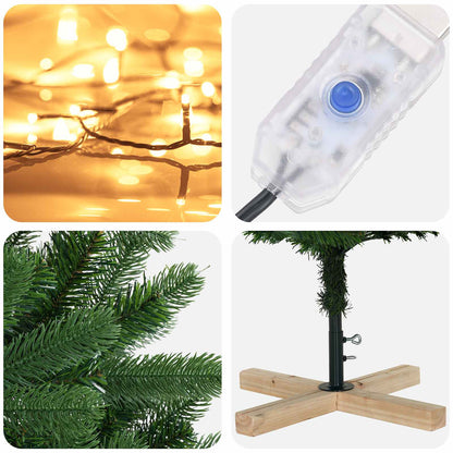 Albero di Natale artificiale 210 cm 300 LED Bianco caldo PVC