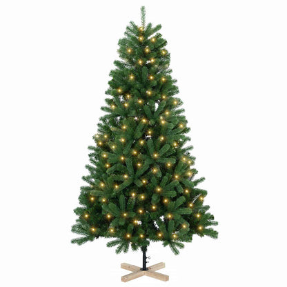 Albero di Natale artificiale 210 cm 300 LED Bianco caldo PVC