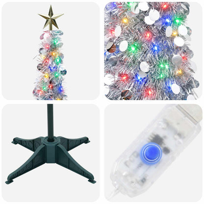 Albero di Natale LED pop-up con stella 180 cm 100 LED PET | homemem39
