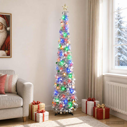Albero di Natale LED pop-up con stella 180 cm 100 LED PET
