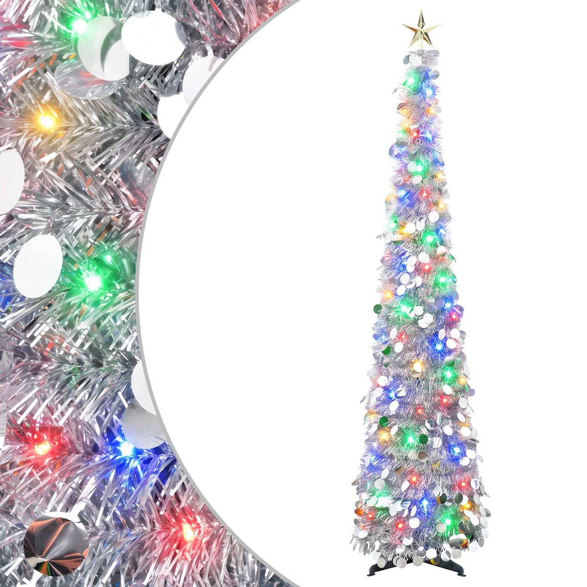 Albero di Natale LED pop-up con stella 180 cm 100 LED PET | homemem39