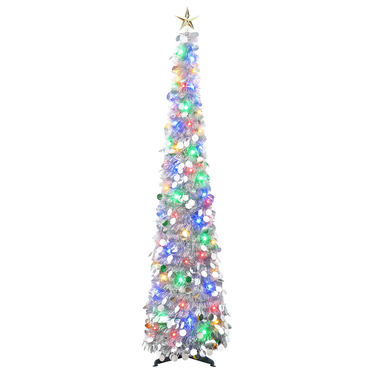 Albero di Natale LED pop-up con stella 180 cm 100 LED PET | homemem39