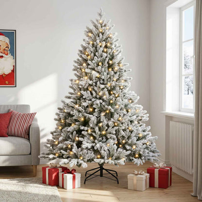 Albero di Natale Artificiale con Rami Pieghevoli 120 cm 150 LED