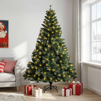 Albero di Natale Artificiale con Rami Pieghevoli 180 cm 300 LED