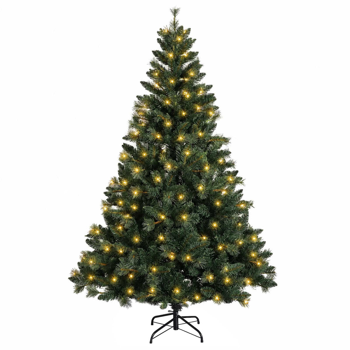 Albero di Natale Artificiale con Rami Pieghevoli 150 cm 150 LED
