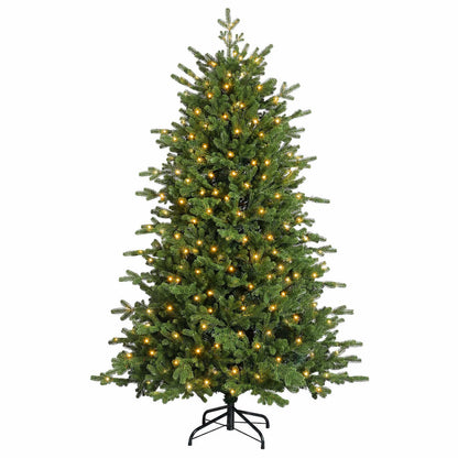 Albero di Natale Artificiale con Rami Pieghevoli 150 cm 150 LED