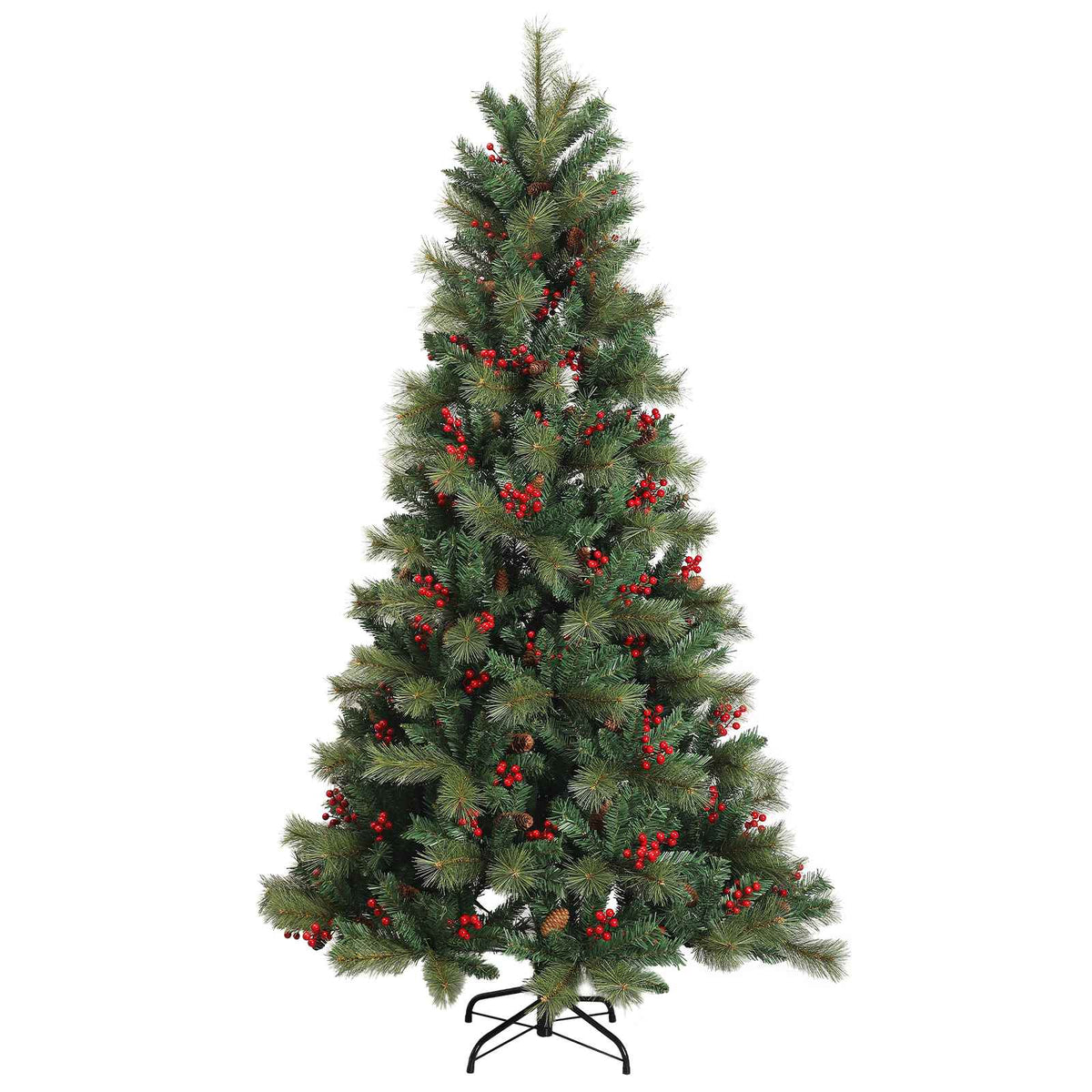Albero di Natale Artificiale con Rami Pieghevoli 150 cm 150 LED