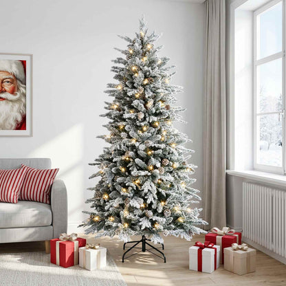 Albero di Natale Artificiale con Rami Pieghevoli 120 cm 150 LED